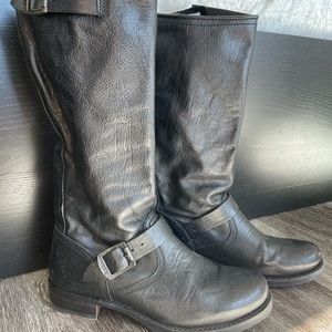 Frye Veronica slouch boot black leather size 10